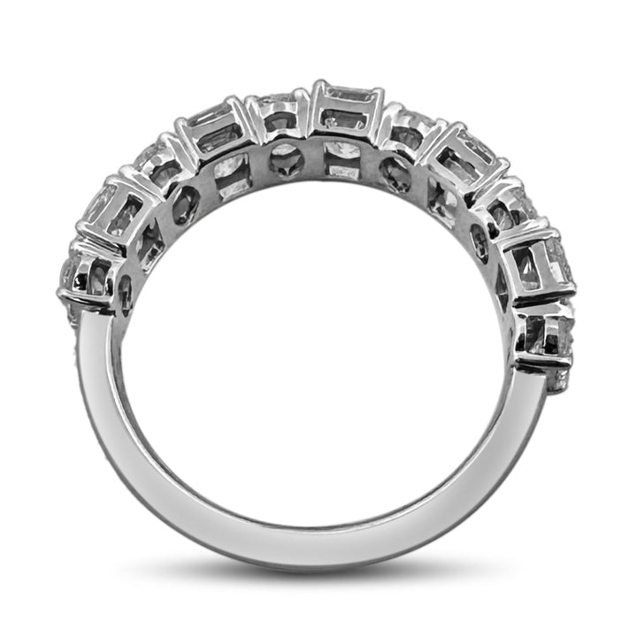 2.64ctw Alternating Oval and Emerald Cut Lab-Grown Diamond Ring in 14k White Gold