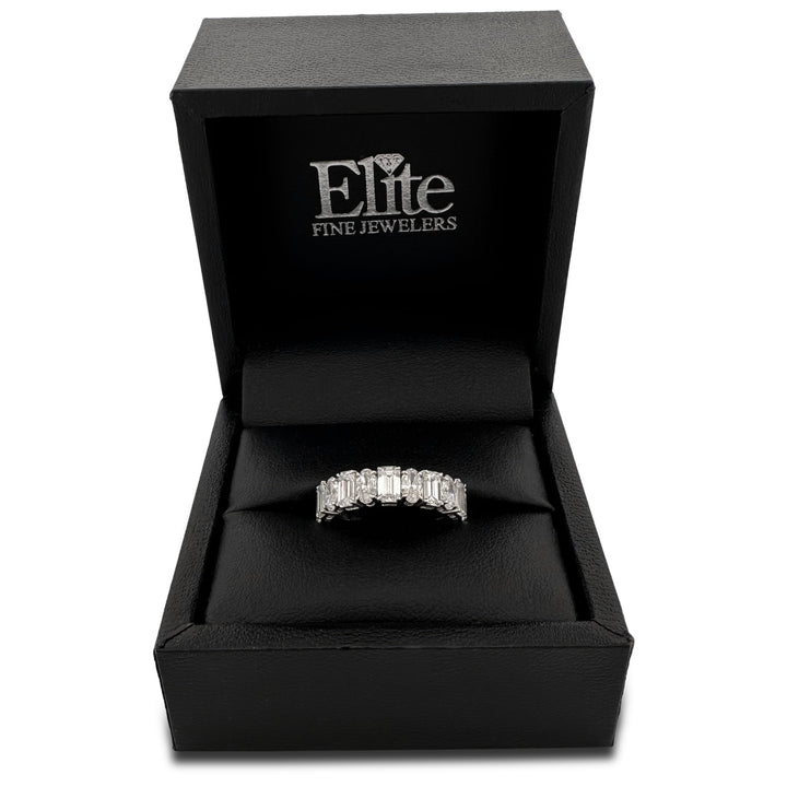 2.64ctw Alternating Oval and Emerald Cut Lab-Grown Diamond Ring in 14k White Gold