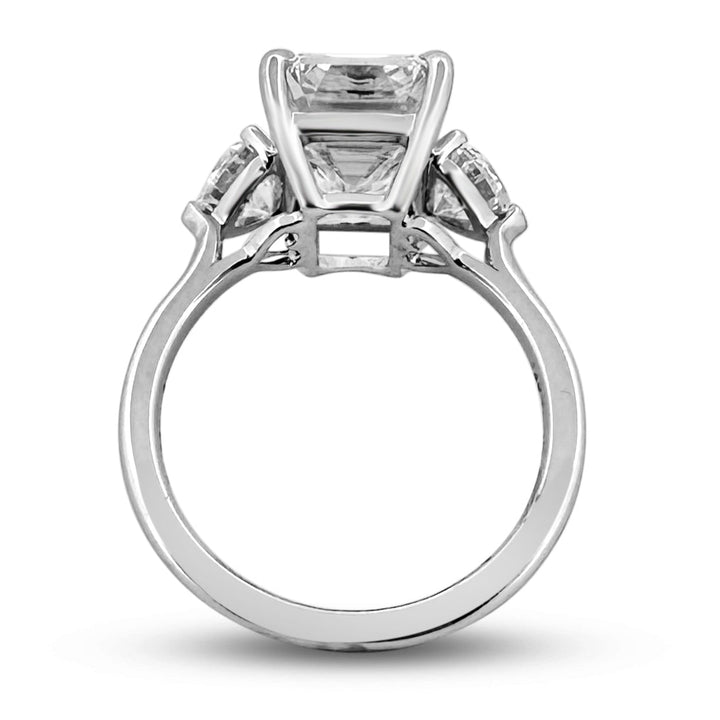 IGI Graded 5.11cts Emerald Cut with Hearts Lab-Grown Diamond Engagement Ring 14k White Gold