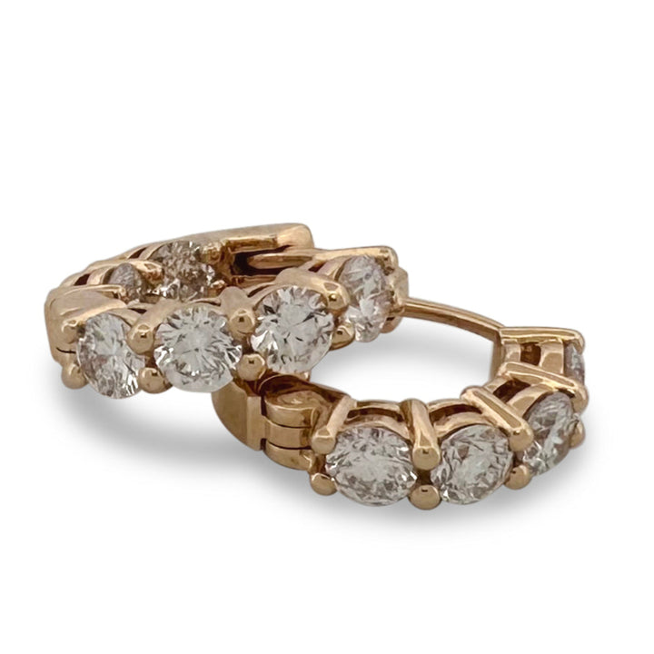 2.45ctw Round Brilliant Lab-Grown Diamond Inside-Out Huggie Hoop Earrings in 14kt Yellow Gold