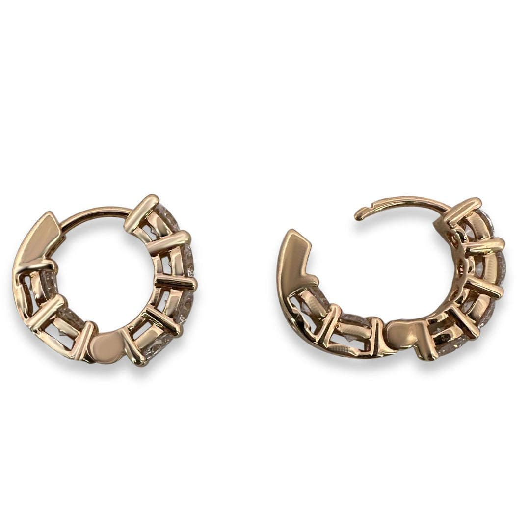 2.45ctw Round Brilliant Lab-Grown Diamond Inside-Out Huggie Hoop Earrings in 14kt Yellow Gold