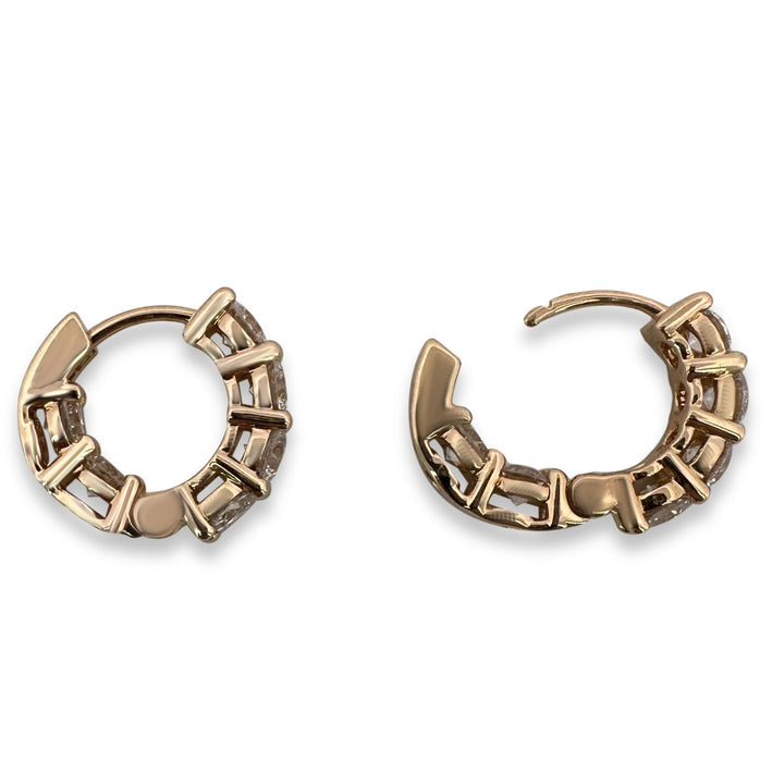 2.45ctw Round Brilliant Lab-Grown Diamond Inside-Out Huggie Hoop Earrings in 14kt Yellow Gold