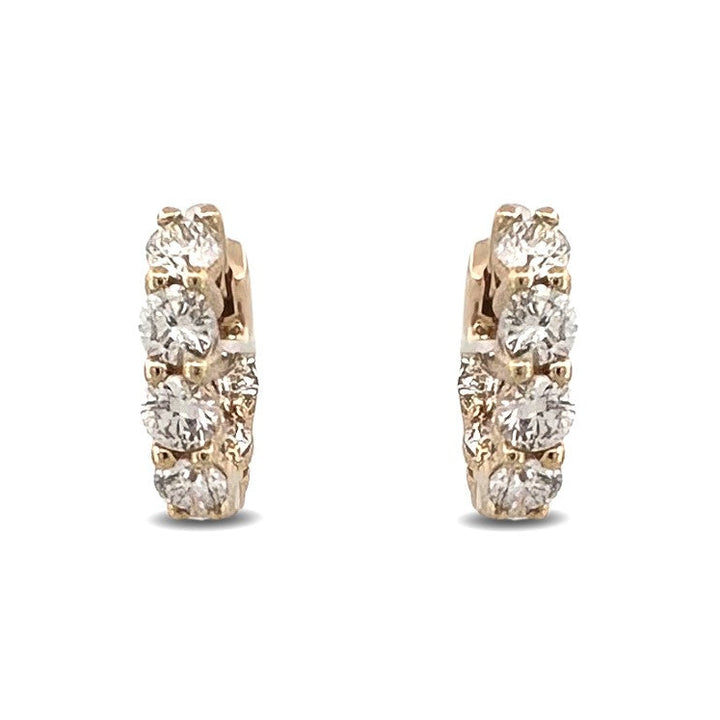 2.45ctw Round Brilliant Lab-Grown Diamond Inside-Out Huggie Hoop Earrings in 14kt Yellow Gold