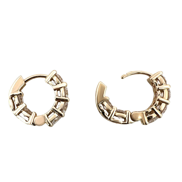 2.45ctw Round Brilliant Lab-Grown Diamond Inside-Out Huggie Hoop Earrings in 14kt Yellow Gold