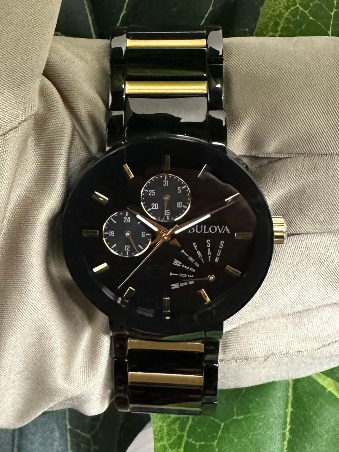 Bulova Futuro 98C124 45mm Two-Tone Stainless Steel Bracelet Watch with Box