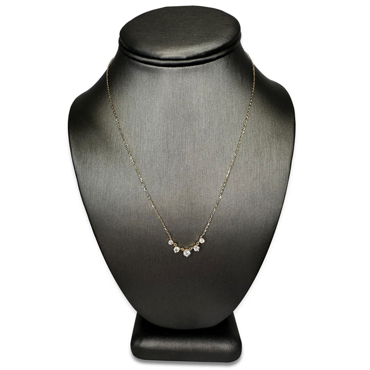 0.94ctw Round Brilliant Lab-Grown Diamond 5 Stone Necklace in 14k Yellow Gold