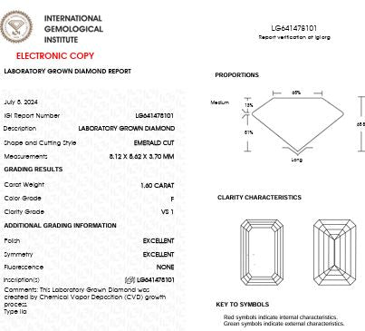 IGI Graded 3.20ctw Emerald Cut Bezel Set Lab-Grown Diamond Stud Earrings in 14k Yellow Gold