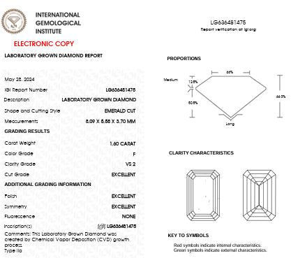 IGI Graded 3.20ctw Emerald Cut Bezel Set Lab-Grown Diamond Stud Earrings in 14k Yellow Gold