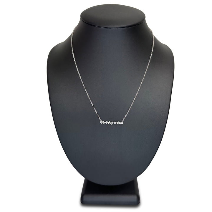 0.67ctw Multi-Cut Lab-Grown Diamond Bar Pendant Necklace in 14k White Gold