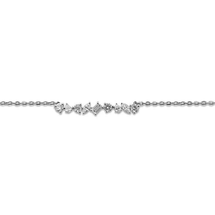 0.67ctw Multi-Cut Lab-Grown Diamond Bar Pendant Necklace in 14k White Gold
