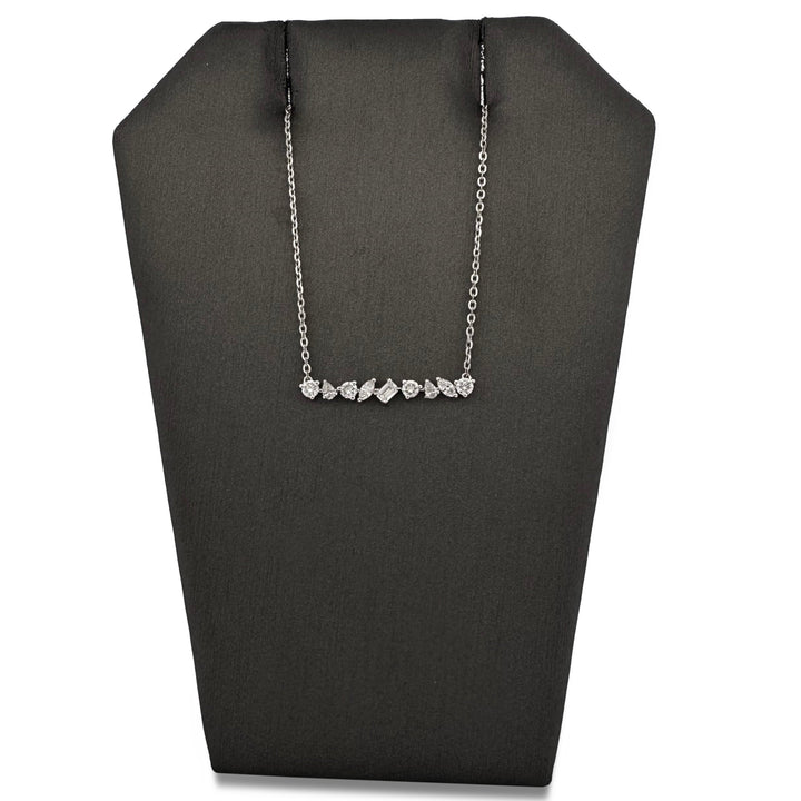 0.67ctw Multi-Cut Lab-Grown Diamond Bar Pendant Necklace in 14k White Gold