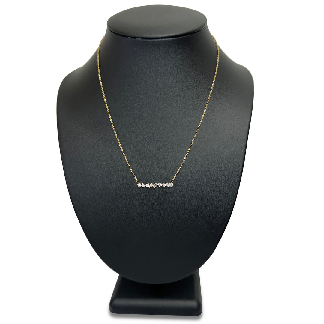 0.67ctw Multi-Cut Lab-Grown Diamond Bar Pendant Necklace in 14k Yellow Gold