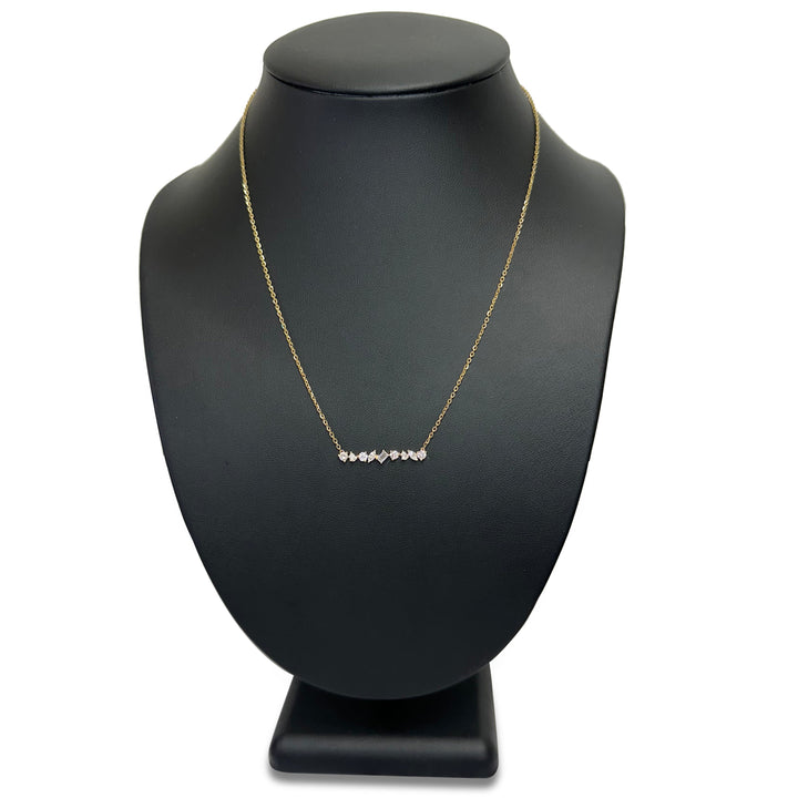 0.67ctw Multi-Cut Lab-Grown Diamond Bar Pendant Necklace in 14k Yellow Gold
