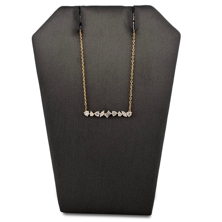 0.67ctw Multi-Cut Lab-Grown Diamond Bar Pendant Necklace in 14k Yellow Gold