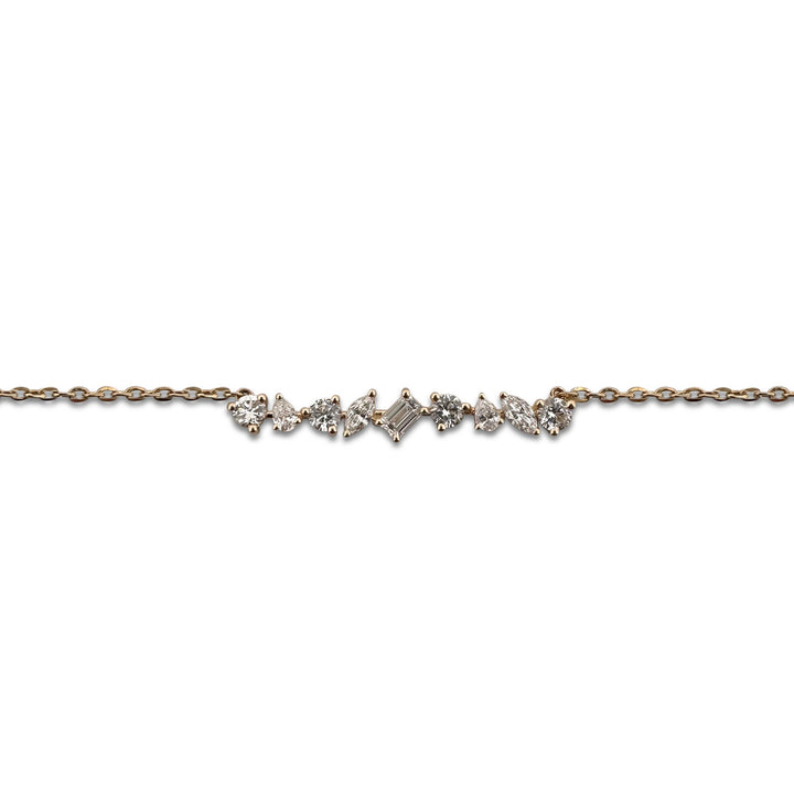 0.67ctw Multi-Cut Lab-Grown Diamond Bar Pendant Necklace in 14k Yellow Gold