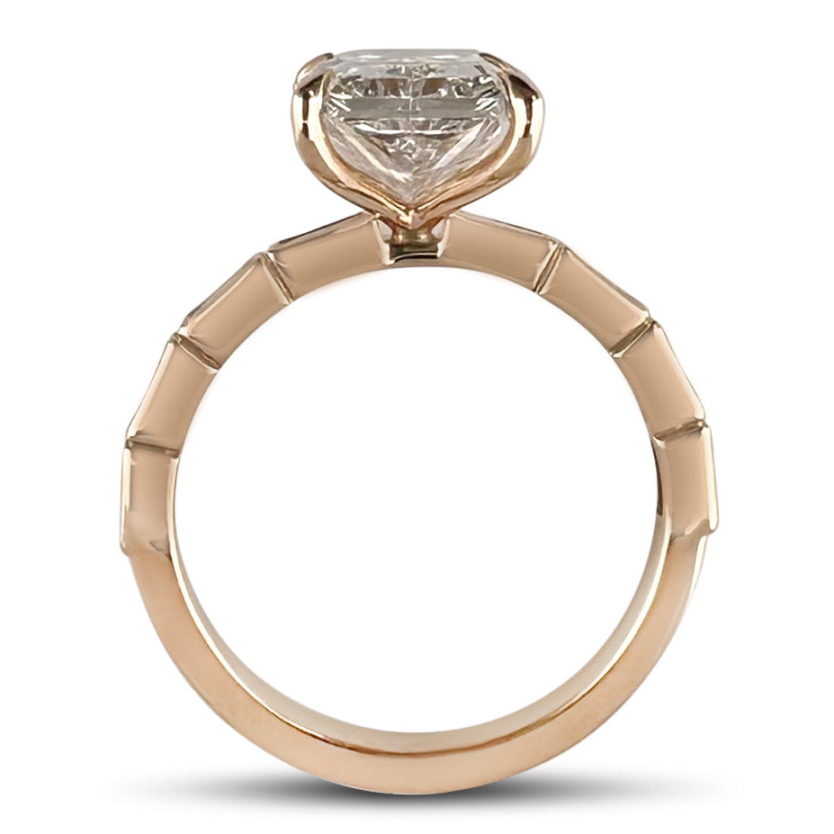 IGI Graded 4.04ct Radiant Cut Center with Baguette Sides Lab-Grown Diamond Engagement Ring in 14k Yellow Gold