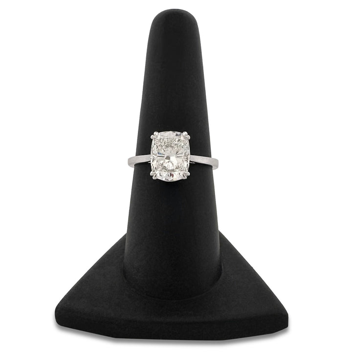 IGI Graded 3.01ct Cushion Cut Lab-Grown Diamond Solitaire Engagement Ring in 14k White Gold