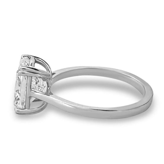 IGI Graded 3.01ct Cushion Cut Lab-Grown Diamond Solitaire Engagement Ring in 14k White Gold