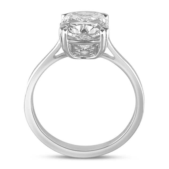 IGI Graded 3.01ct Cushion Cut Lab-Grown Diamond Solitaire Engagement Ring in 14k White Gold