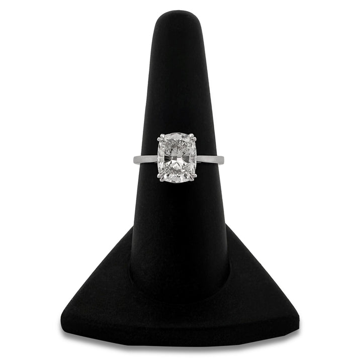 IGI Graded 3.01ct Cushion Cut Lab-Grown Diamond Solitaire Engagement Ring in 14k White Gold