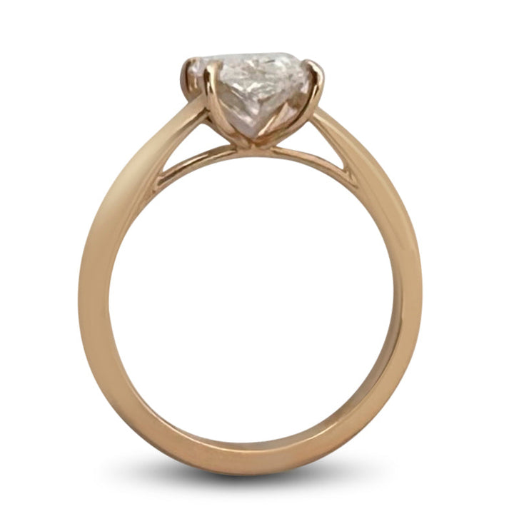 IGI Graded 3.01ct Radiant Cut Lab-Grown Diamond Solitaire Engagement Ring in 14k Yellow Gold