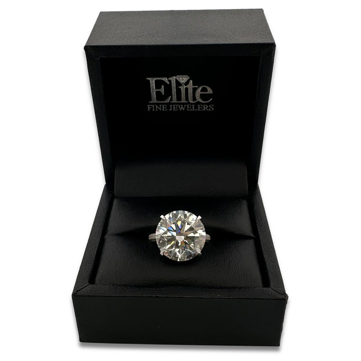 IGI Graded 12ct Round Brilliant Center with Hidden Halo Lab-Grown Diamond Engagement Ring in 14k White Gold