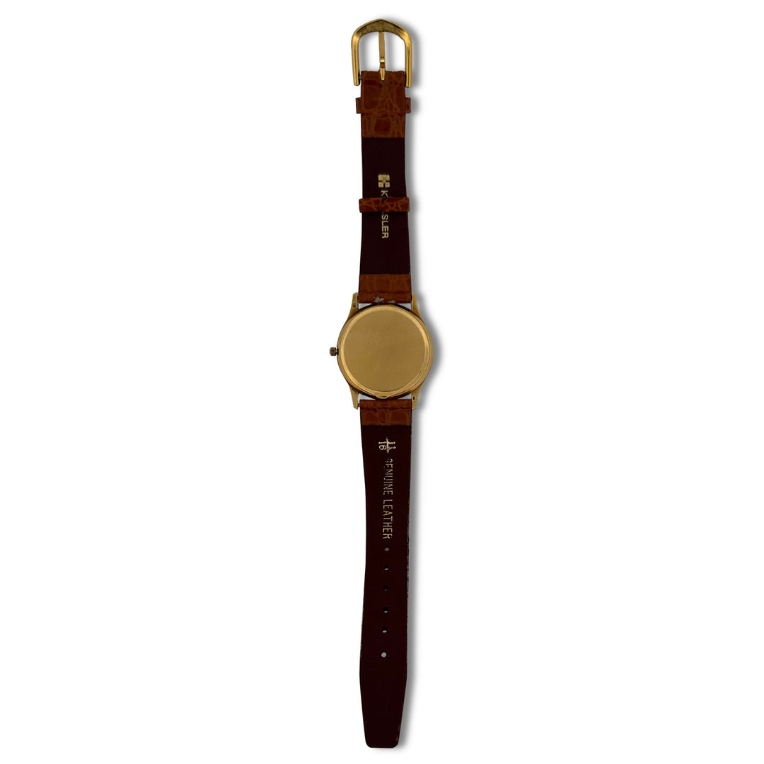 Vintage Omega Seamaster Quartz 33mm 18k Yellow Gold Strap Watch