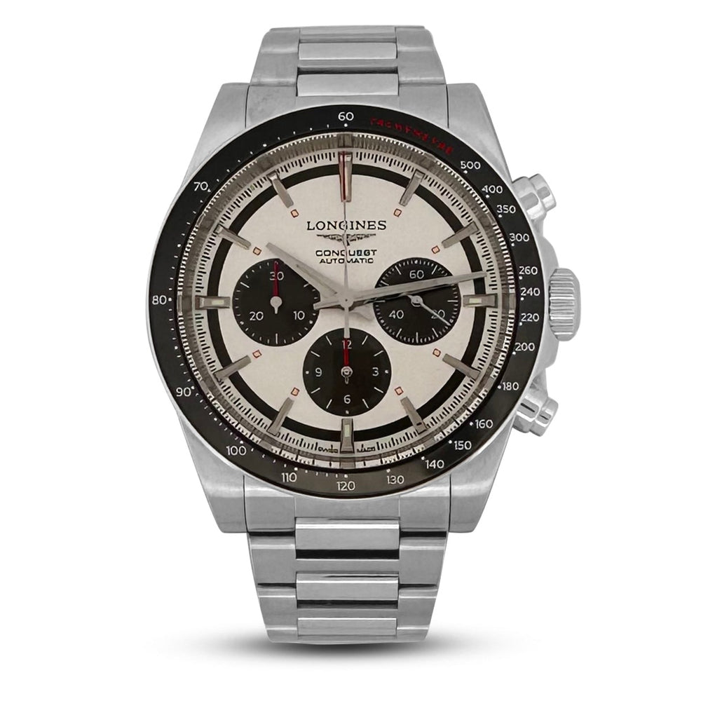 2024 Longines Conquest Automatic Chronograph 42mm Stainless Steel Watch with Box & Papers
