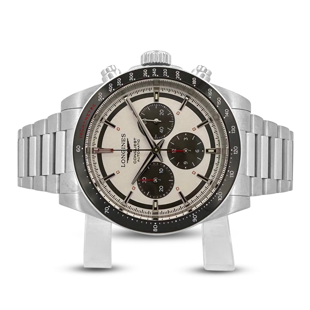 2024 Longines Conquest Automatic Chronograph 42mm Stainless Steel Watch with Box & Papers