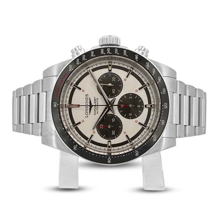 2024 Longines Conquest Automatic Chronograph 42mm Stainless Steel Watch with Box & Papers