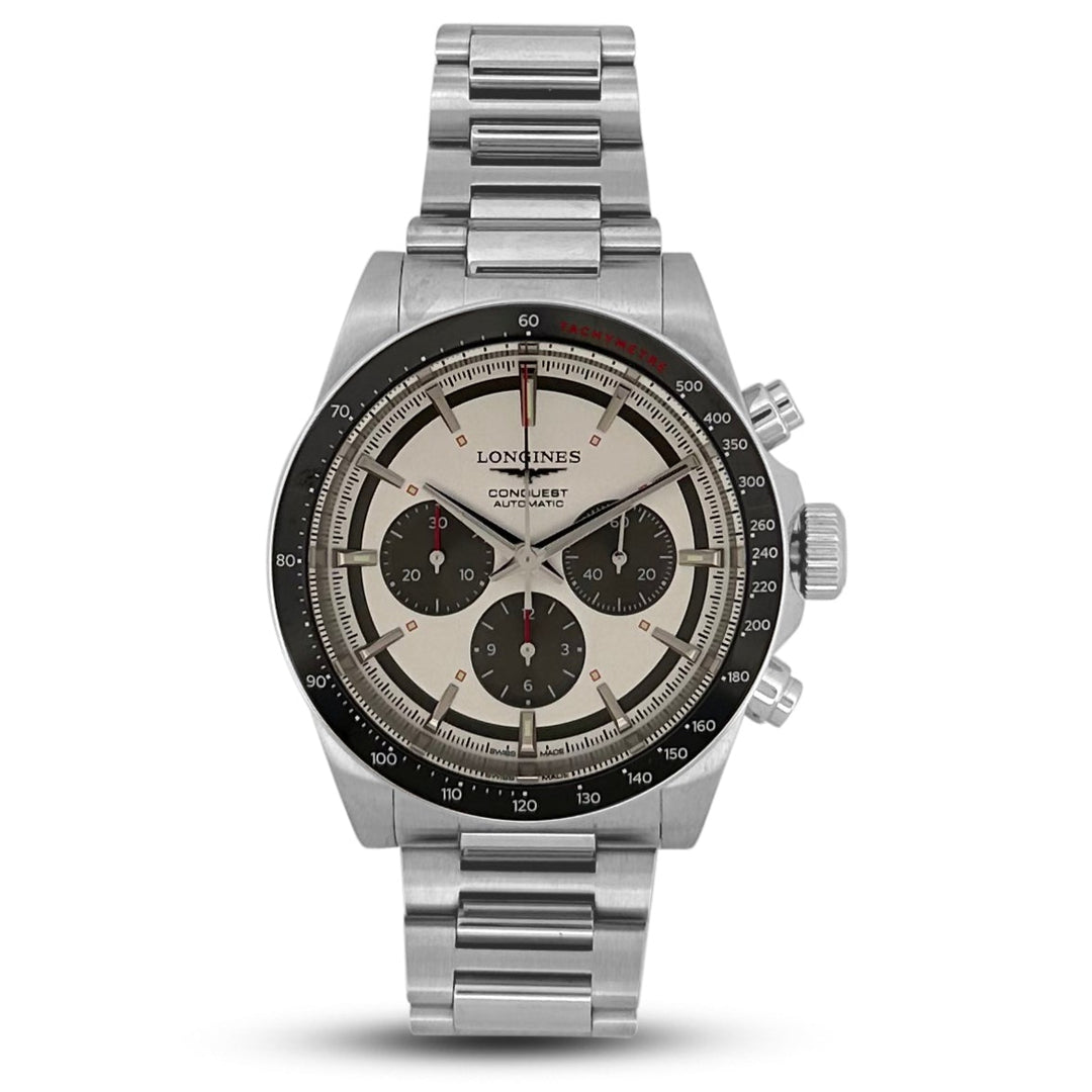 2024 Longines Conquest Automatic Chronograph 42mm Stainless Steel Watch with Box & Papers