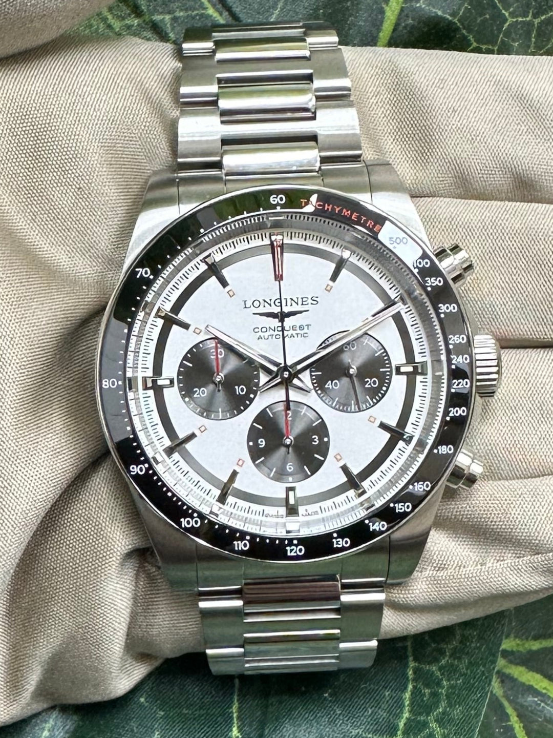2024 Longines Conquest Automatic Chronograph 42mm Stainless Steel Watch with Box & Papers