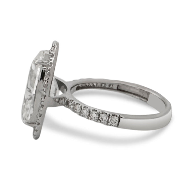 IGI Graded 5.05ct Oval Center with Round Brilliant Halo Lab-Grown Diamond Engagement Ring in 14k White Gold