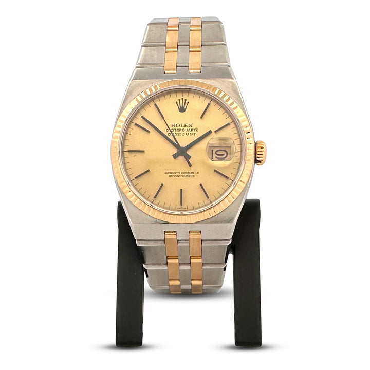 1984 Rolex Oysterquartz Datejust 36mm Two-Tone 18k Yellow Gold & Stainless Steel Watch