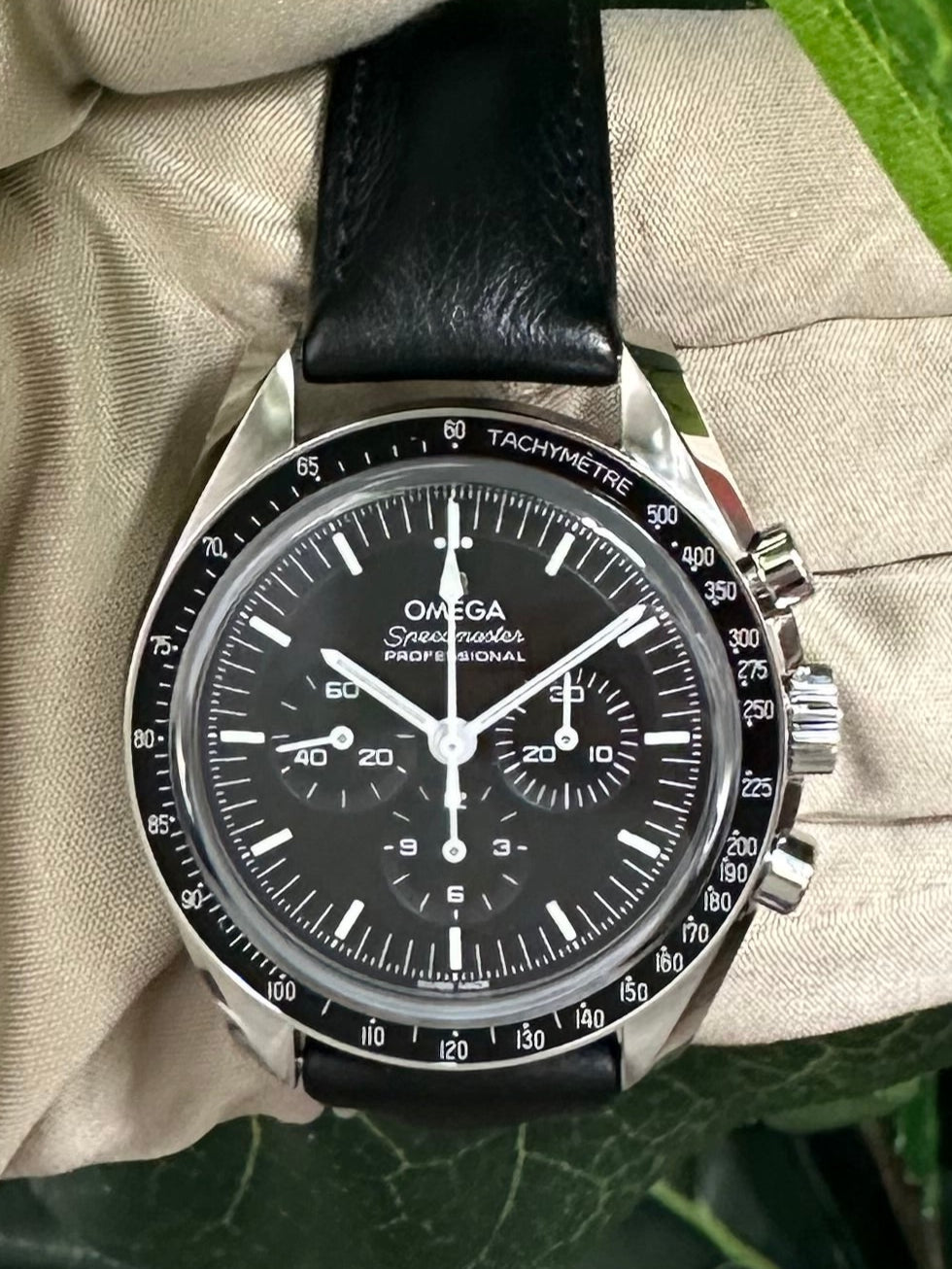 2024 Omega Speedmaster Professional 42mm "Sapphire Sandwich" "Moon Watch" Leather Strap Watch with Box & Papers
