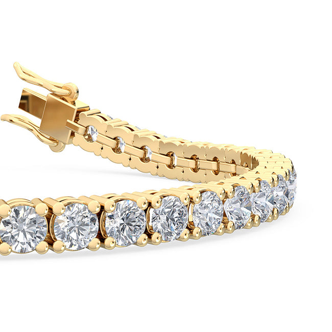 9.16ctw Round Brilliant Cut Lab-Grown Diamond Tennis Bracelet in 14k Yellow Gold