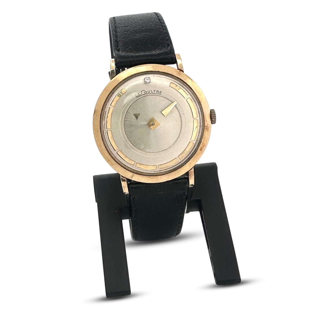 Vintage Jaeger-LeCoultre Mystery Dial in 14k Yellow Gold Leather Strap Watch