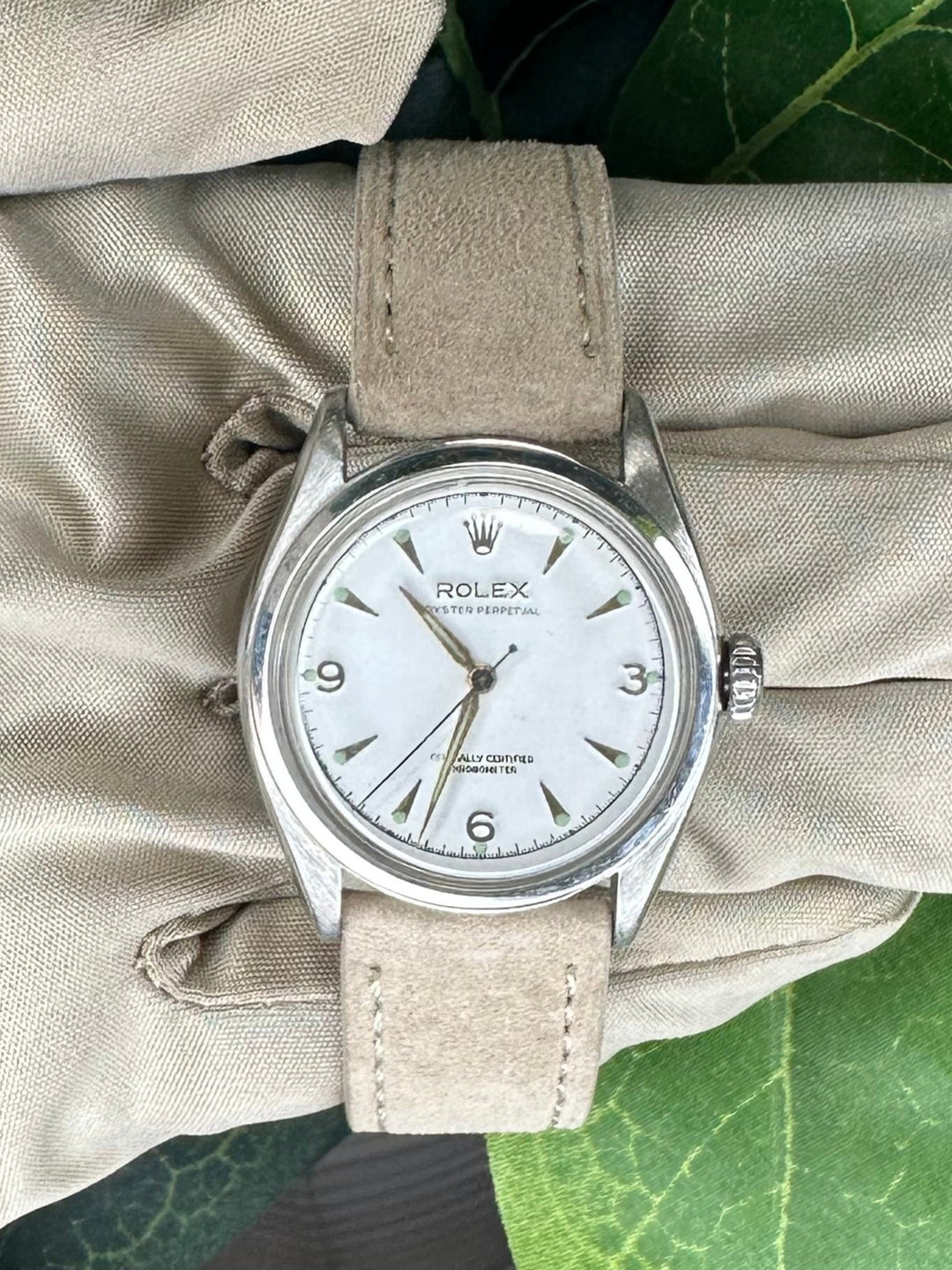 1952 Rolex Oyster Perpetual 34mm "Bubbleback" Stainless Steel Strap Watch