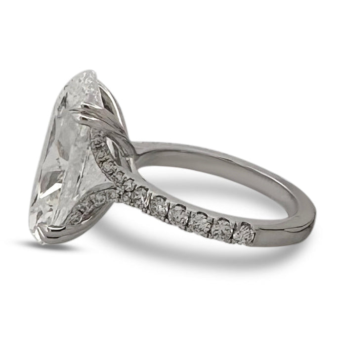 IGI Graded 10.10ct Oval with Round Brilliants Lab-Grown Diamond Engagement Ring in 14k White Gold