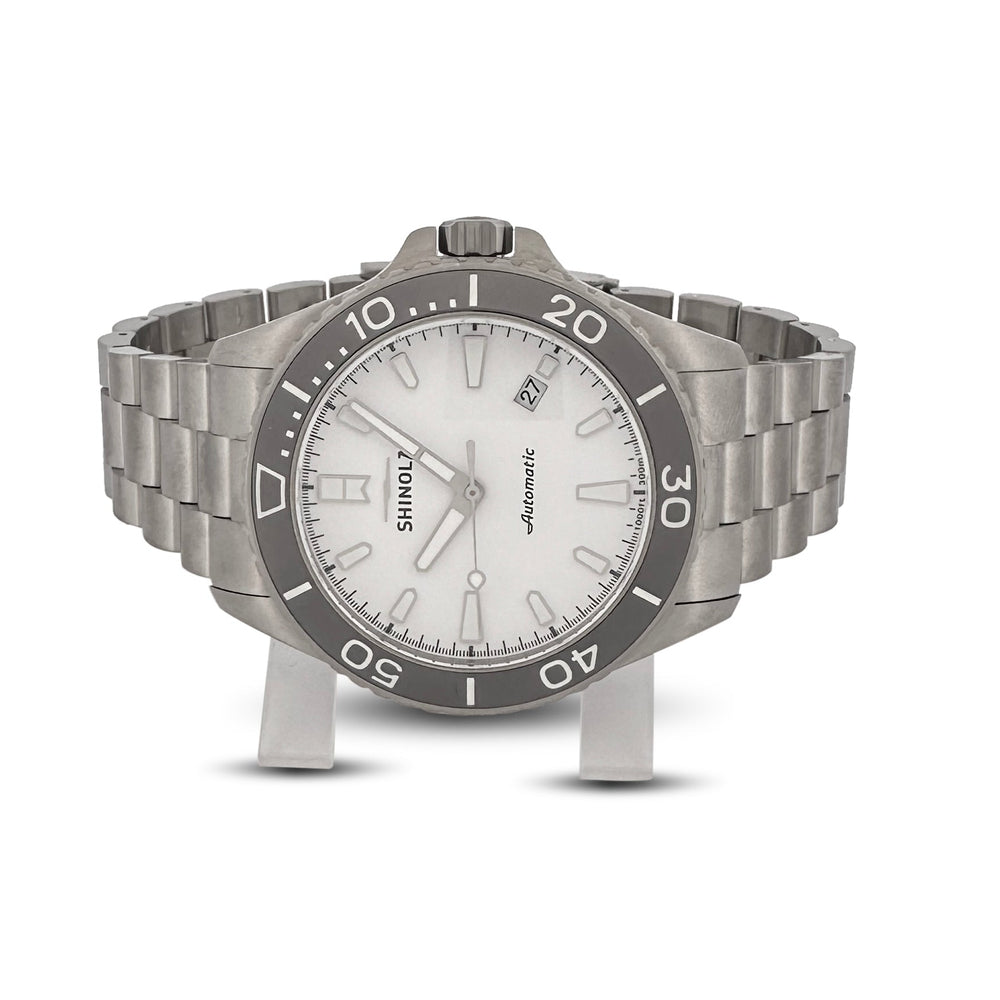 Shinola Ice Monster 43mm Titanium Bracelet Watch with Pouch