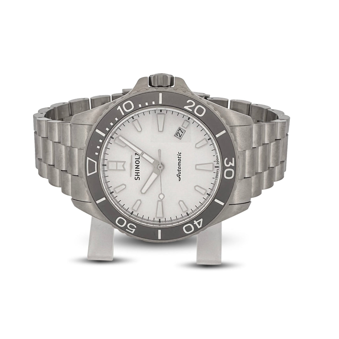 Shinola Ice Monster 43mm Titanium Bracelet Watch with Pouch