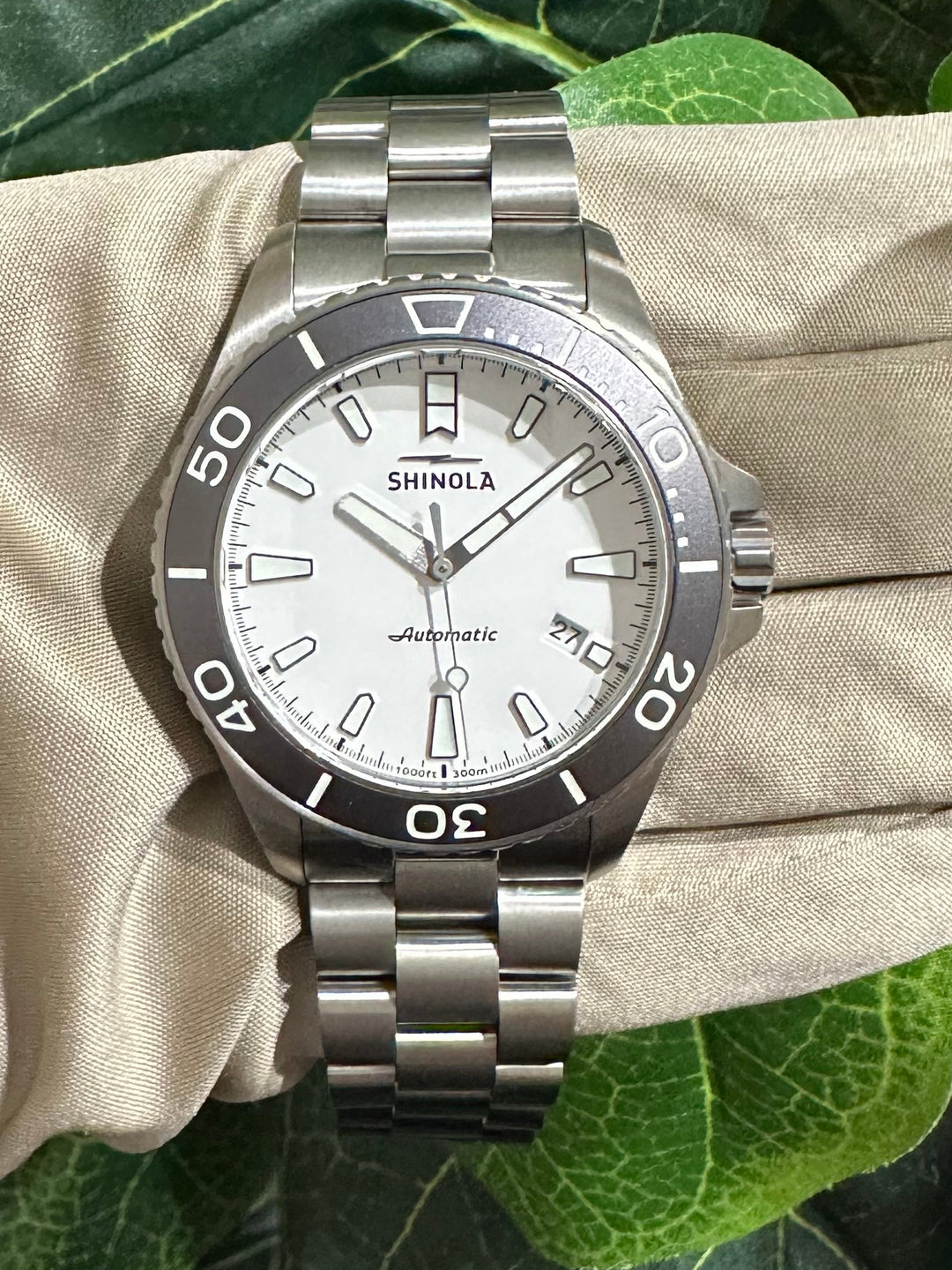 Shinola Ice Monster 43mm Titanium Bracelet Watch with Pouch