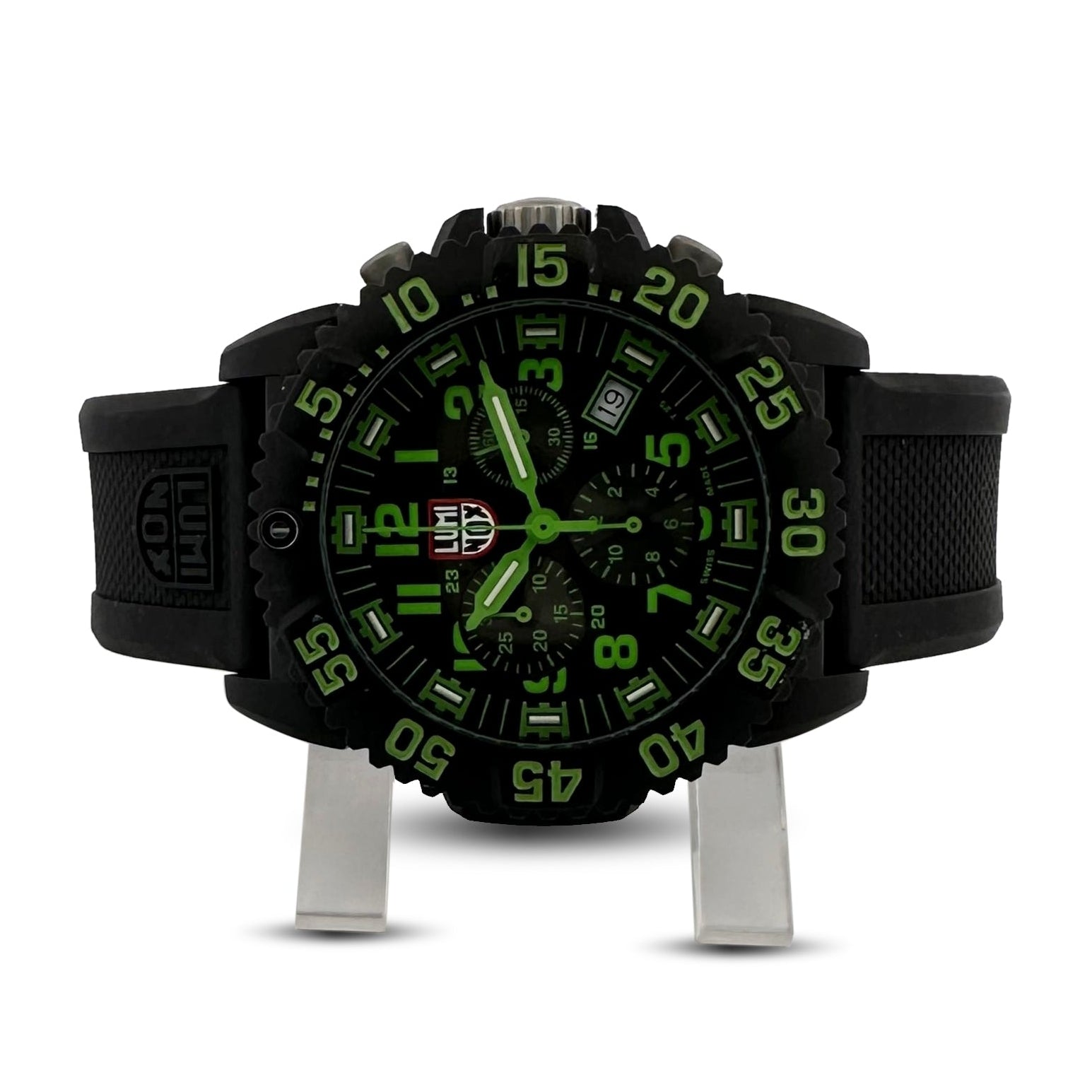Luminox 3080 Green Navy Seals 44mm Stainless Steel Rubber Strap