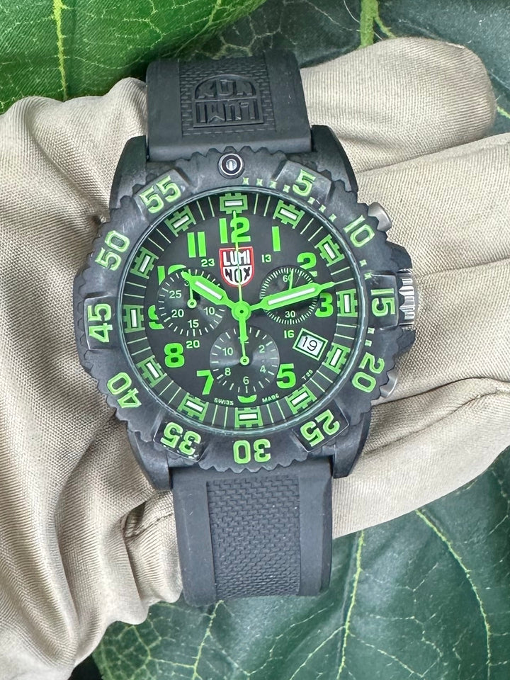 Luminox 3080 Green Navy Seals 44mm Stainless Steel Rubber Strap Watch