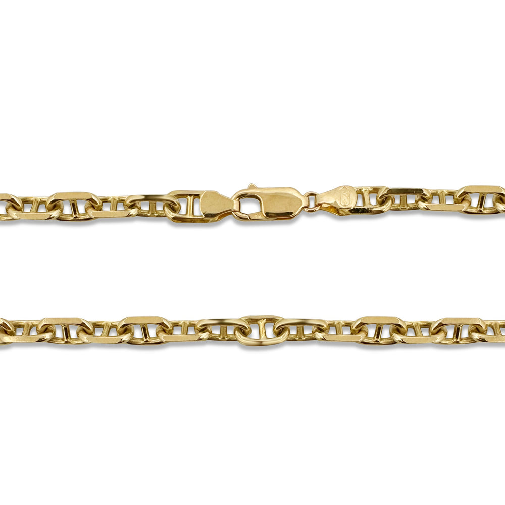 6mm Mariner Chain 24" Necklace in Solid 14k Yellow Gold