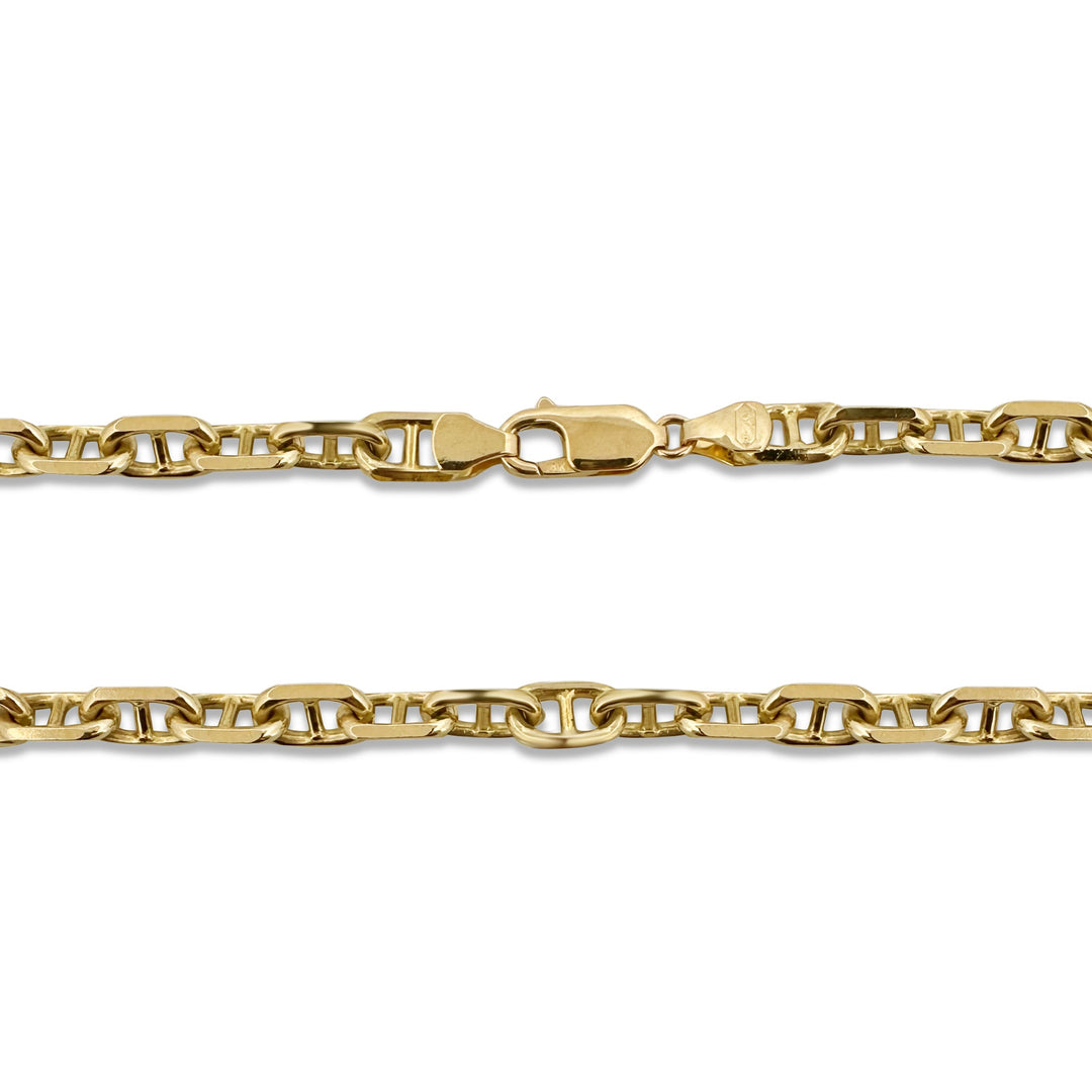 6mm Mariner Chain 24" Necklace in Solid 14k Yellow Gold