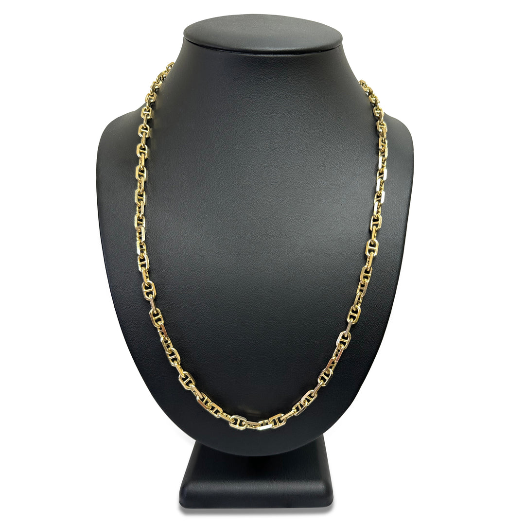 6mm Mariner Chain 24" Necklace in Solid 14k Yellow Gold
