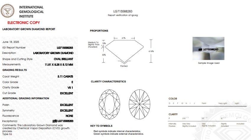 IGI Graded 3.11ct Oval with Round Brilliant Lab-Grown Diamond Hidden Halo Engagement Ring in 14k Yellow Gold