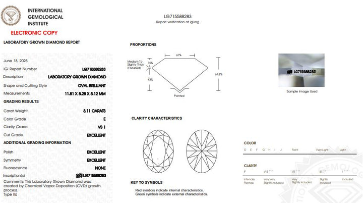 IGI Graded 3.11ct Oval with Round Brilliant Lab-Grown Diamond Hidden Halo Engagement Ring in 14k Yellow Gold