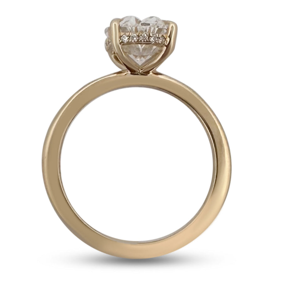 IGI Graded 3.11ct Oval with Round Brilliant Lab-Grown Diamond Hidden Halo Engagement Ring in 14k Yellow Gold